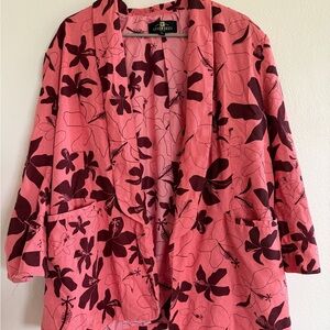 Elegant Pink Floral Women's Blazer